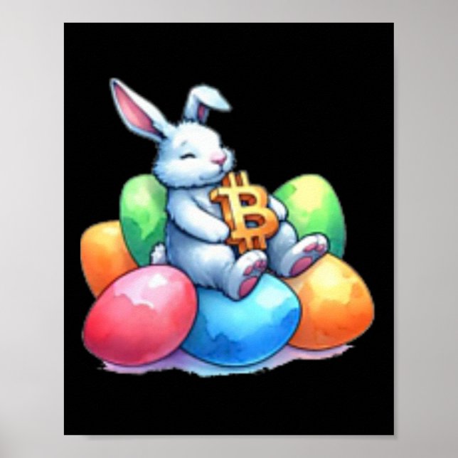 Bitcoin Easter Bunny Small Subtle Eggs Little Rest Poster (Front)
