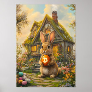 Bitcoin Easter Egg Hodl Rabbit Hole Poster