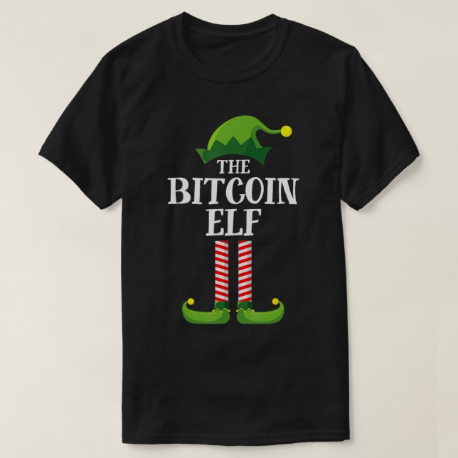 Bitcoin Elf Matching Family Group Christmas Party  T-Shirt (Design Front)