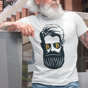 Bitcoin Eyes Bearded Man T-Shirt