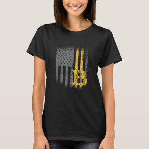 Bitcoin Flag Crypto Cryptocurrency Btc Blockchain T-Shirt