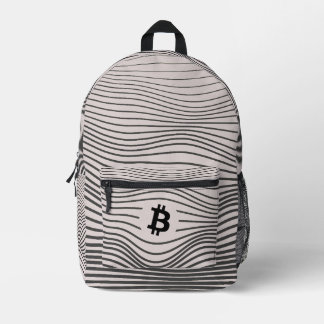 Bitcoin Force (White - Aged) Printed Backpack