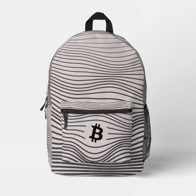 Bitcoin Force (White - Aged)  Printed Backpack (Front)