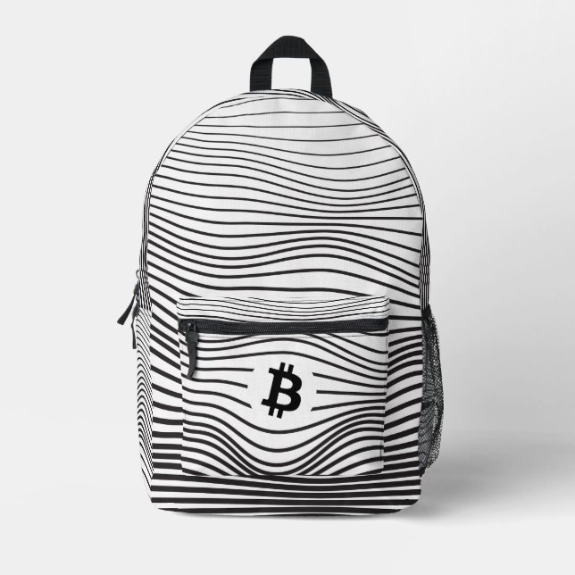 Bitcoin Force (White)  Printed Backpack (Front)