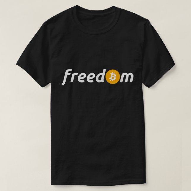 Bitcoin Freedom Crypto Investor Minimalist Design T-Shirt (Design Front)