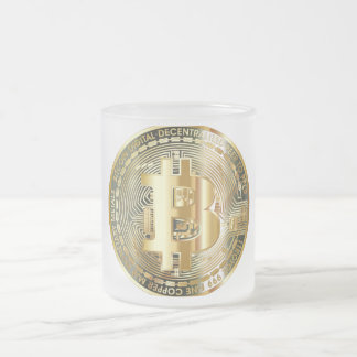 Bitcoin Frosted Glass Coffee Mug