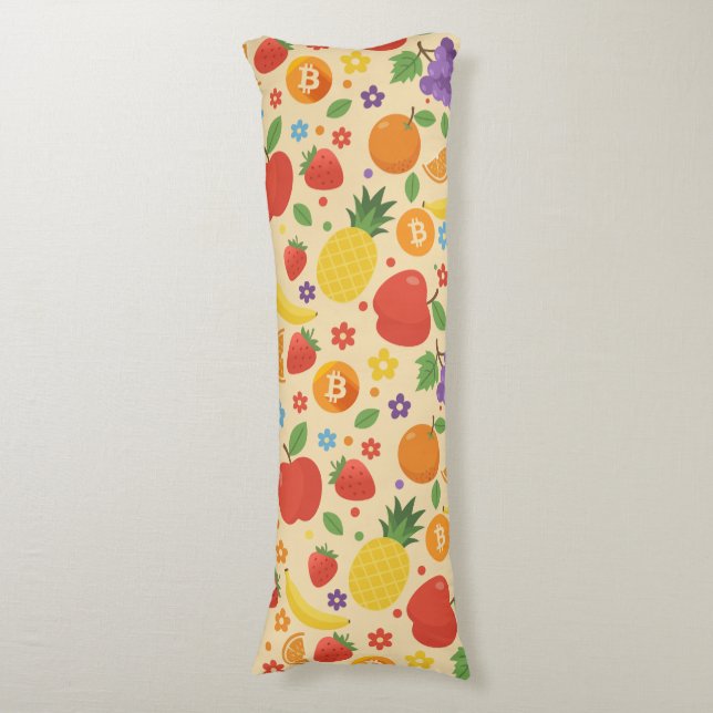 Bitcoin Fruits Body Cushion (Front Vertical)