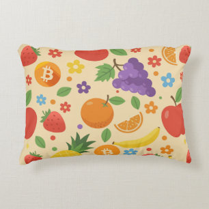 Bitcoin Fruits Decorative Cushion