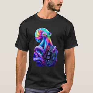 Bitcoin Funny Octopus Cyberpunk Crypto Tech Lovers T-Shirt