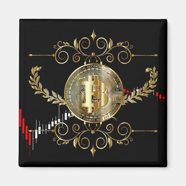 Bitcoin Gold Coin Money Design Magnet (Front)