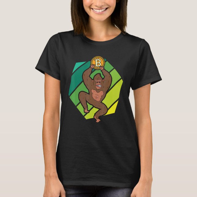 Bitcoin Gorilla Monkey Btc Crypto Strong Together T-Shirt (Front)