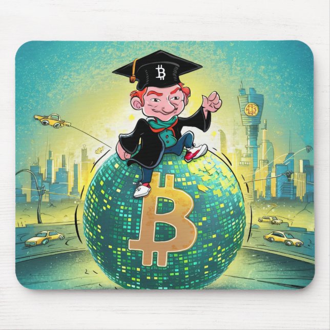 Bitcoin Graduation Mouse Mat (Front)