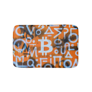 "Bitcoin Graffiti" (Style #1) Street Art Bath Mat