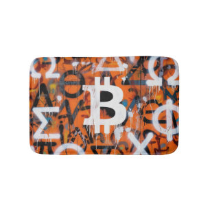 "Bitcoin Graffiti" (Style #2) Street Art Bath Mat