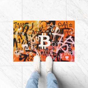 "Bitcoin Graffiti" (Style #3) Street Art Doormat