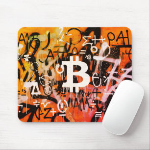 "Bitcoin Graffiti" (Style #3) Street Art Mouse Mat