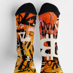 "Bitcoin Graffiti" (Style #3) Street Art Socks