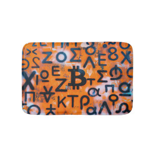"Bitcoin Graffiti" (Style #5) Street Art Bath Mat