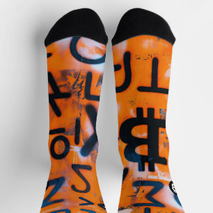 "Bitcoin Graffiti" (Style #5) Street Art Socks