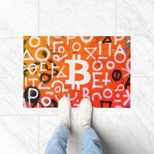 "Bitcoin Graffiti" (Style #7) Street Art Doormat