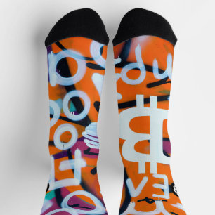 "Bitcoin Graffiti" (Style #8) Street Art Socks
