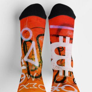 "Bitcoin Graffiti" (Style #9) Street Art Socks