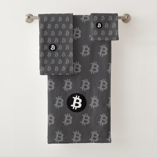 Bitcoin Grey Bath Towel Set (Insitu)