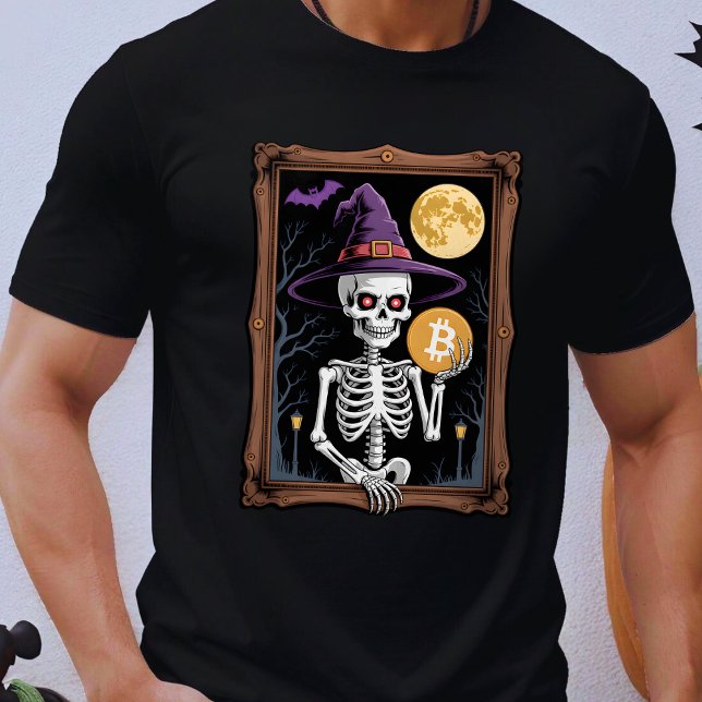 Bitcoin Halloween Skeleton Spooky Crypto T-Shirt (Creator Uploaded)