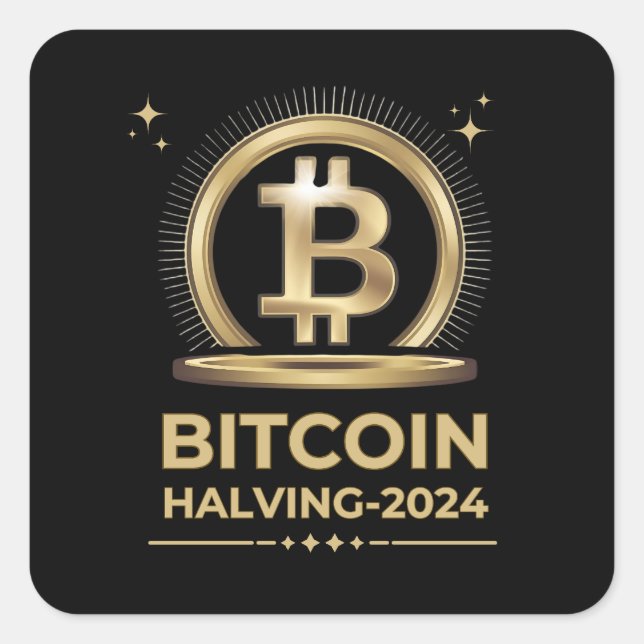 BITCOIN HALVING 2024 Crypto Digital Currency   Square Sticker (Front)