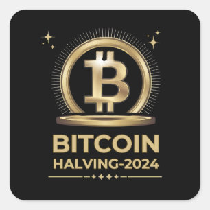 BITCOIN HALVING 2024 Crypto Digital Currency Square Sticker
