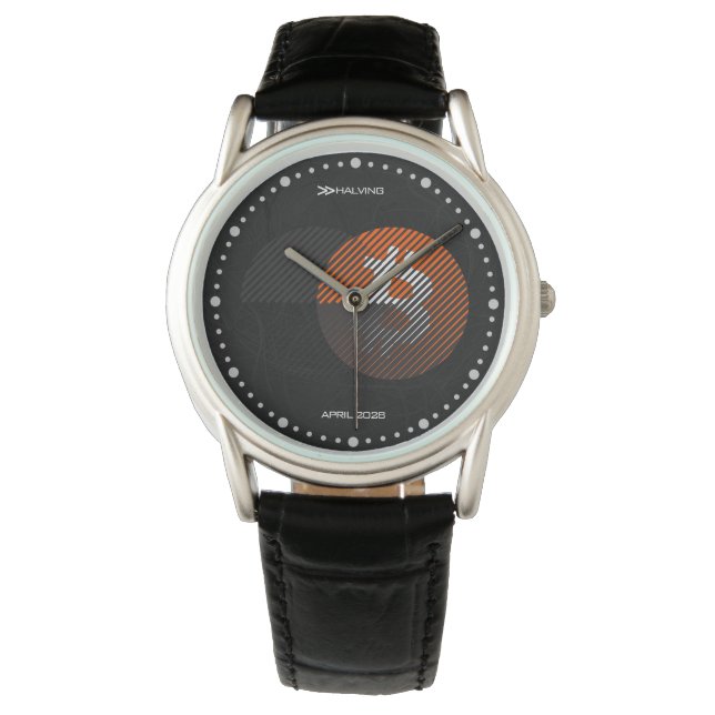 Bitcoin Halving 2028 (Style: 3 / Classic Orange) Watch (Front)
