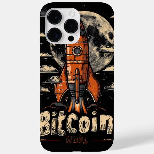 Bitcoin hodl and rocket to the moon design Case-Mate iPhone case (Back)