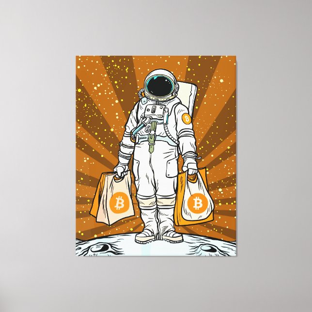 BITCOIN-HODL-Crypto Astronaut Canvas Print (Front)