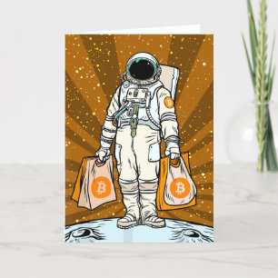 BITCOIN-HODL-Crypto Astronaut Qr code Thank You Card