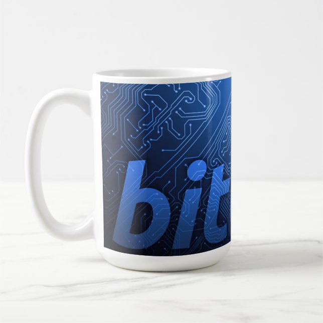 Bitcoin logo coffee mug (Left)