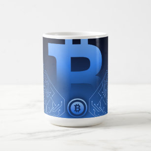 Bitcoin logo coffee mug