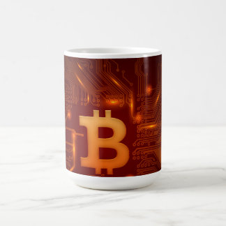 Bitcoin logo coffee mug