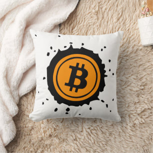 Bitcoin Logo Crypto Currency Cushion
