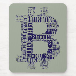 Bitcoin logo graphic wordart mouse mat