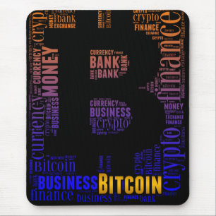 Bitcoin logo graphic wordart mouse mat