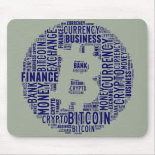 Bitcoin logo graphic wordart mouse mat