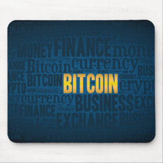Bitcoin logo graphic wordart mouse mat
