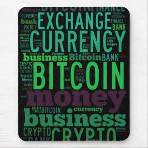 Bitcoin logo graphic wordart mouse mat