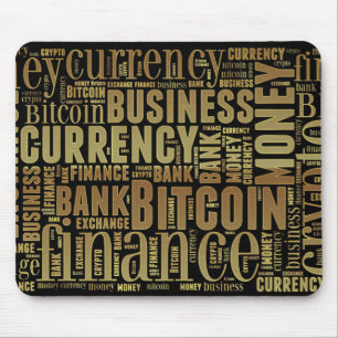Bitcoin logo graphic wordart mouse mat