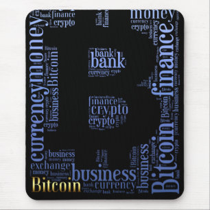 Bitcoin logo graphic wordart mouse mat