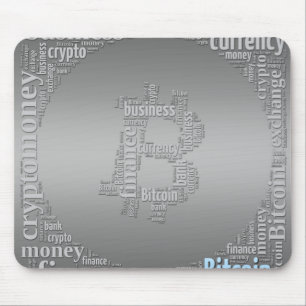 Bitcoin logo graphic wordart mouse mat