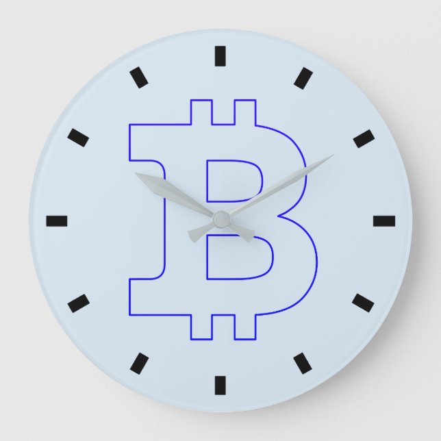 Bitcoin logo graphics business, office wall large clock (Front)