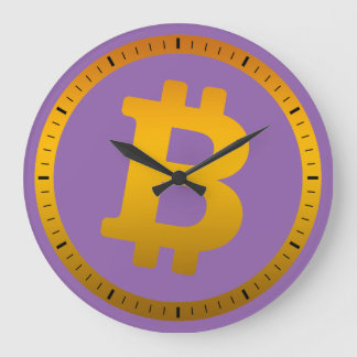 Bitcoin logo graphics business, office wall large clock