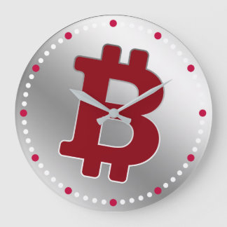 Bitcoin logo graphics business, office wall large clock