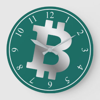 Bitcoin logo graphics business, office wall large clock